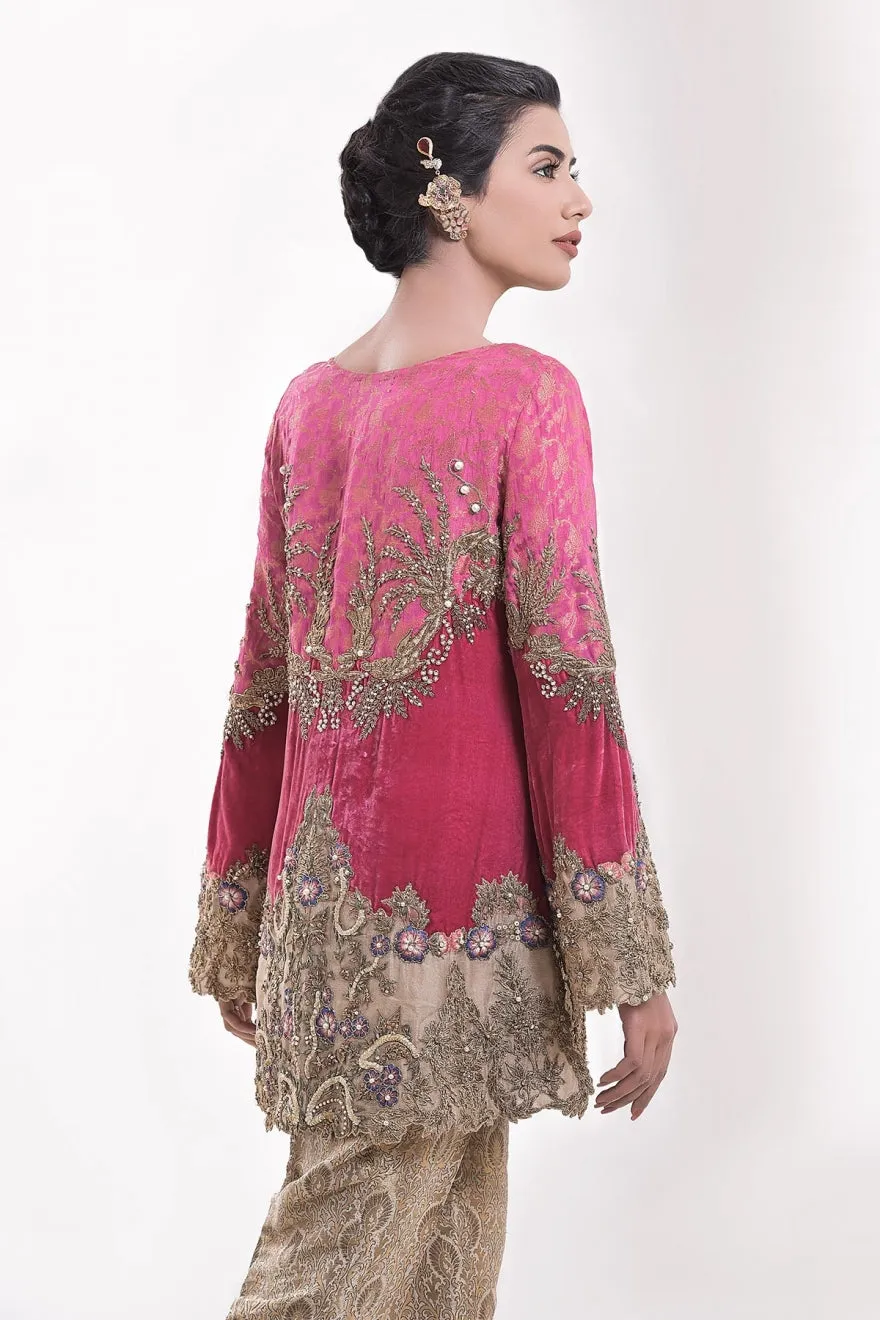 Pakistani Designer Party Suit in Pink Color #Y2026
