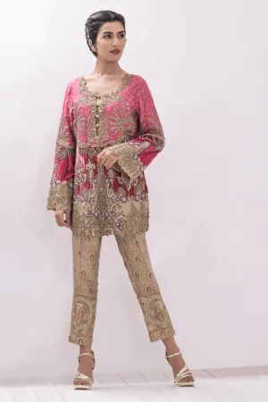 Pakistani Designer Party Suit in Pink Color #Y2026