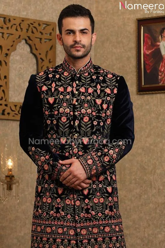 Pakistani Designer Sherwani for Wedding 2021 #GR87