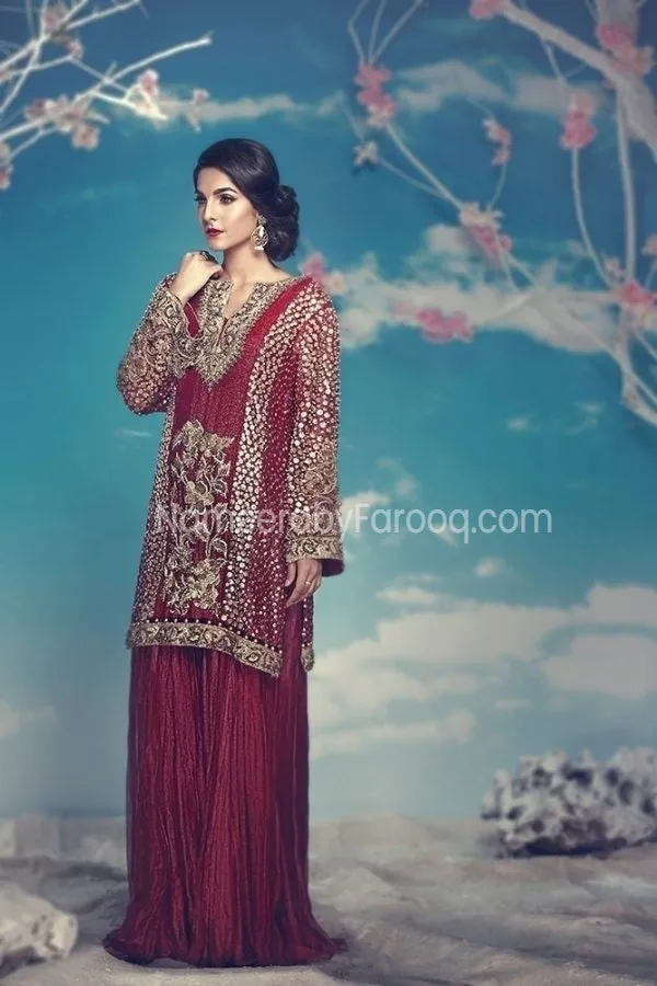 Pakistani Long Shirt and Sharara for Wedding Party #PN21