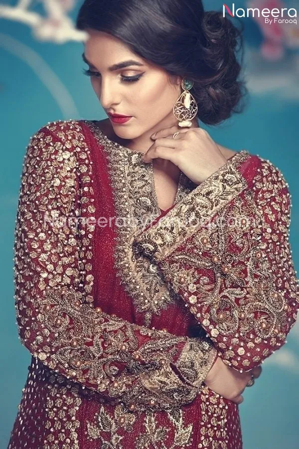 Pakistani Long Shirt and Sharara for Wedding Party #PN21