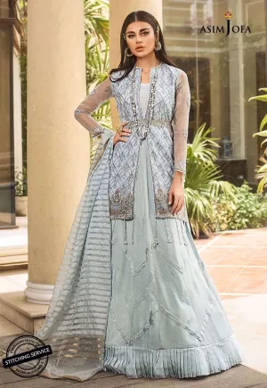 Pakistani party wear dress in tranquil blue color # P2208