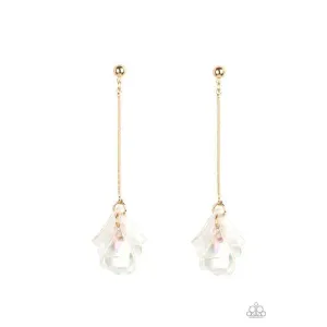 Paparazzi Keep Them In Suspense Gold Pierced Earrings