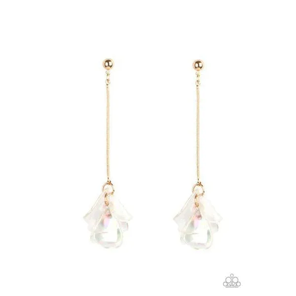 Paparazzi Keep Them In Suspense Gold Pierced Earrings