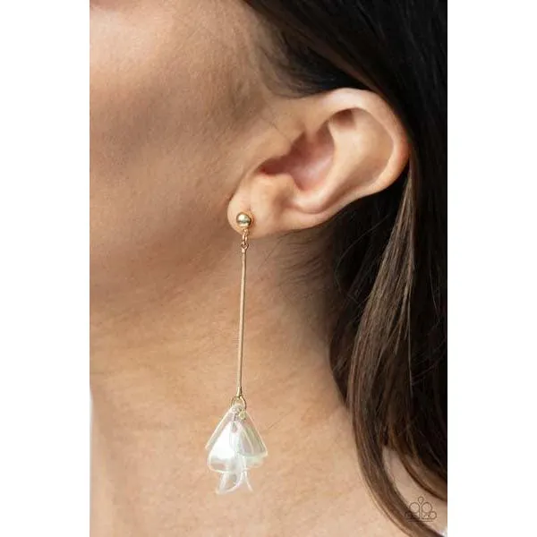 Paparazzi Keep Them In Suspense Gold Pierced Earrings