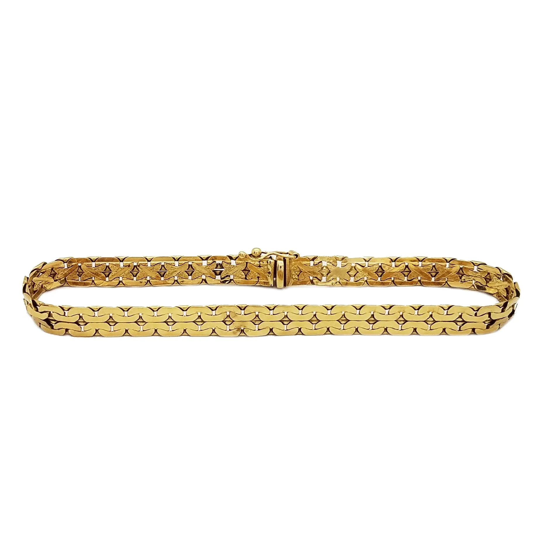 Patterned Braid Link Bracelet (14K)