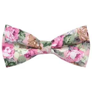 Penelope Pink Floral Bow Tie