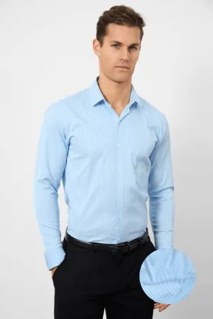 Performance Business Shirt in Blue/White Bengal Stripe