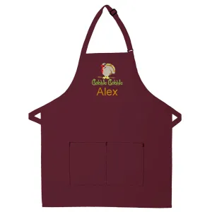 Personalized Apron Embroidered Gobble Gobble Design Add a Name