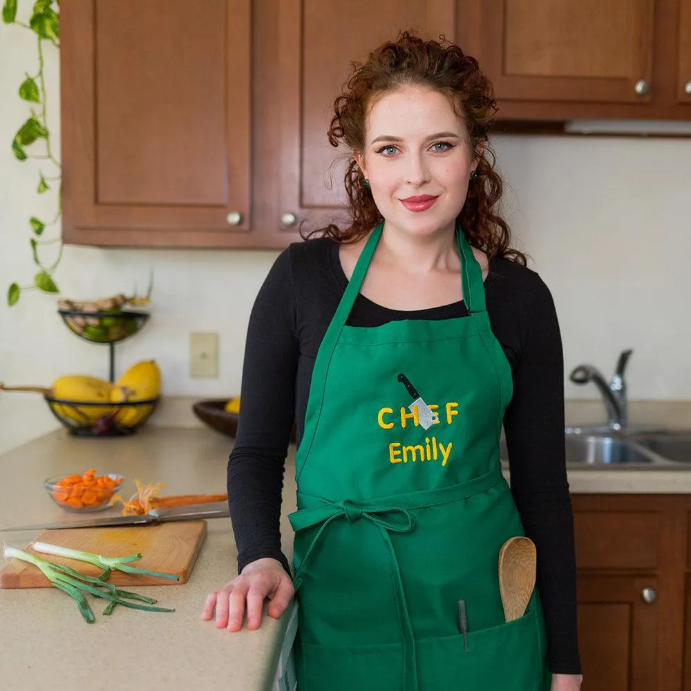 Personalized Apron Embroidered Sliced Design Add a Name