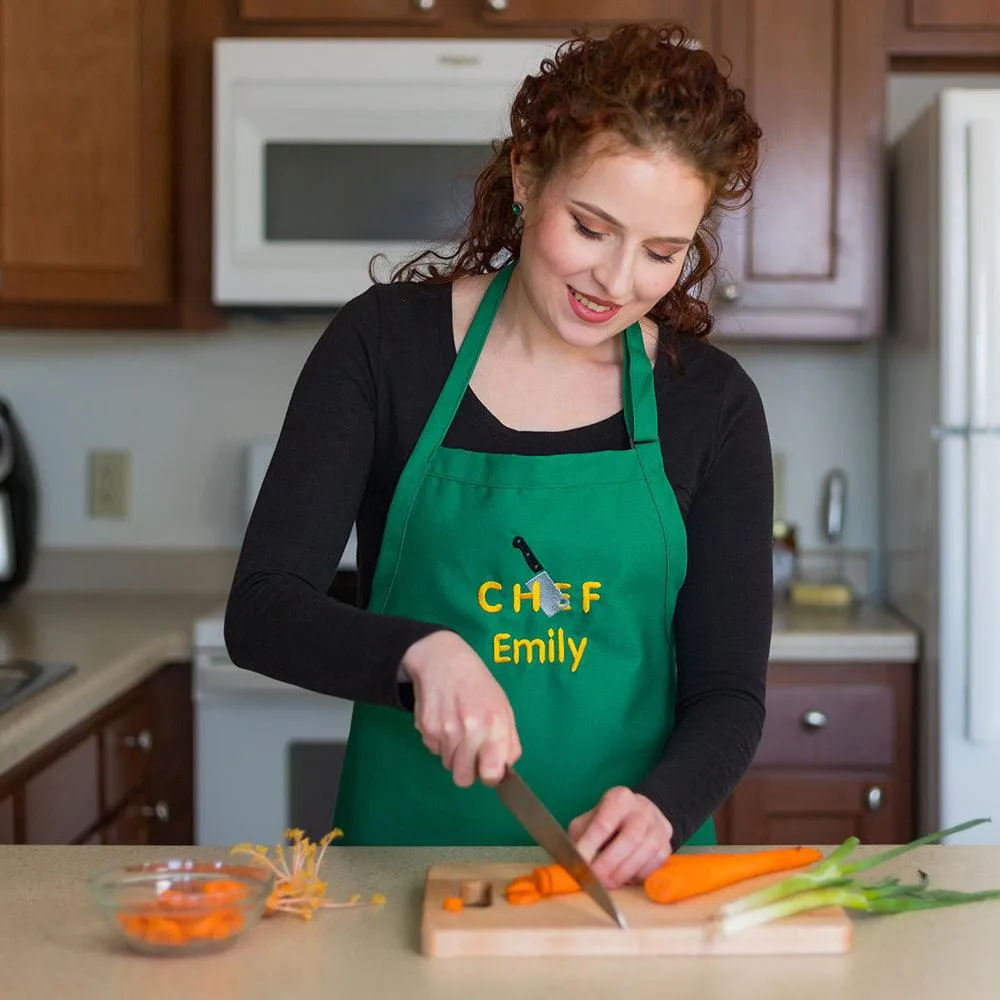 Personalized Apron Embroidered Sliced Design Add a Name