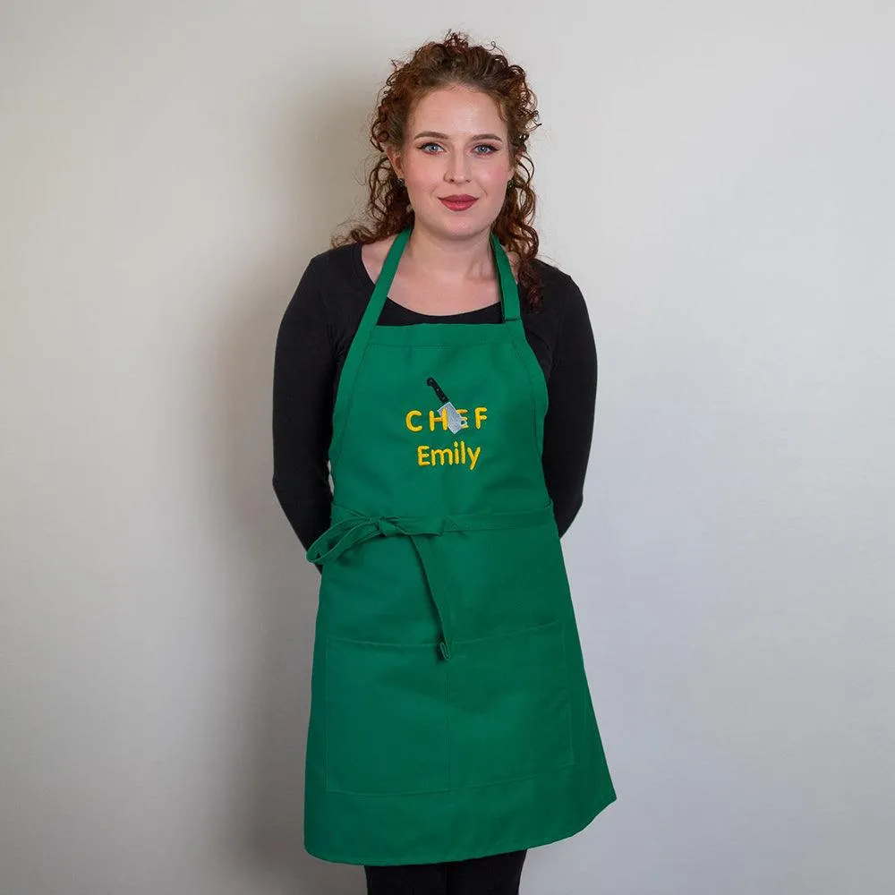Personalized Apron Embroidered Sliced Design Add a Name