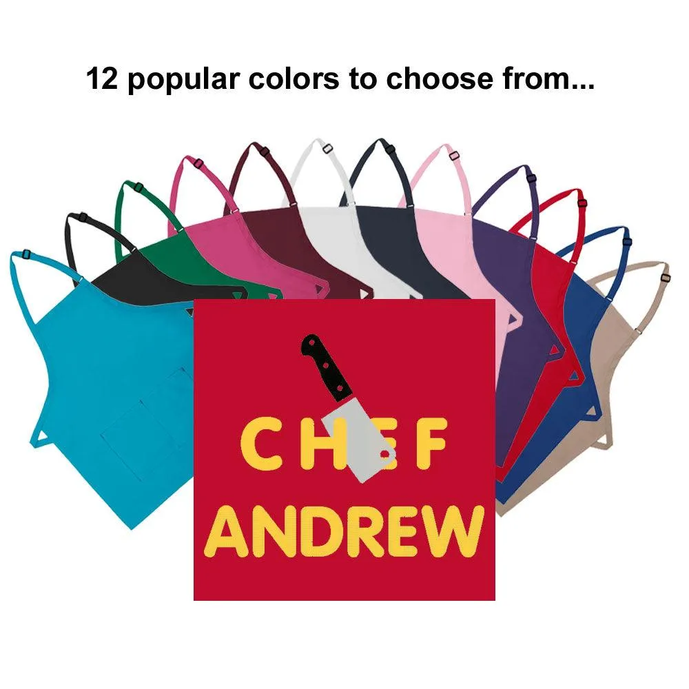 Personalized Apron Embroidered Sliced Design Add a Name