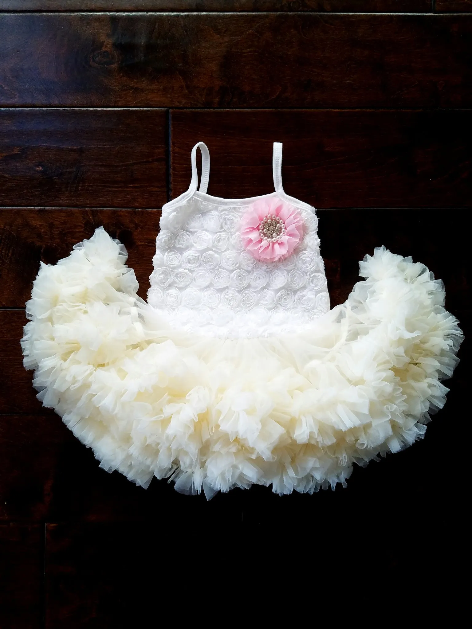 Pink And Ivory First Birthday Outfit