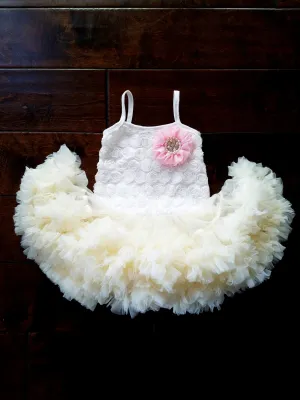 Pink And Ivory First Birthday Outfit
