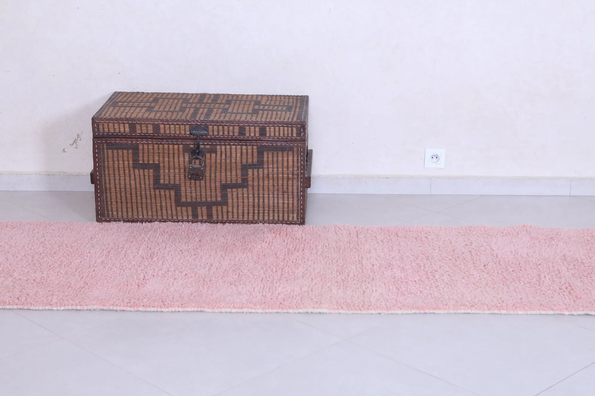 Pink Runner handmade rug - custom runner carpet