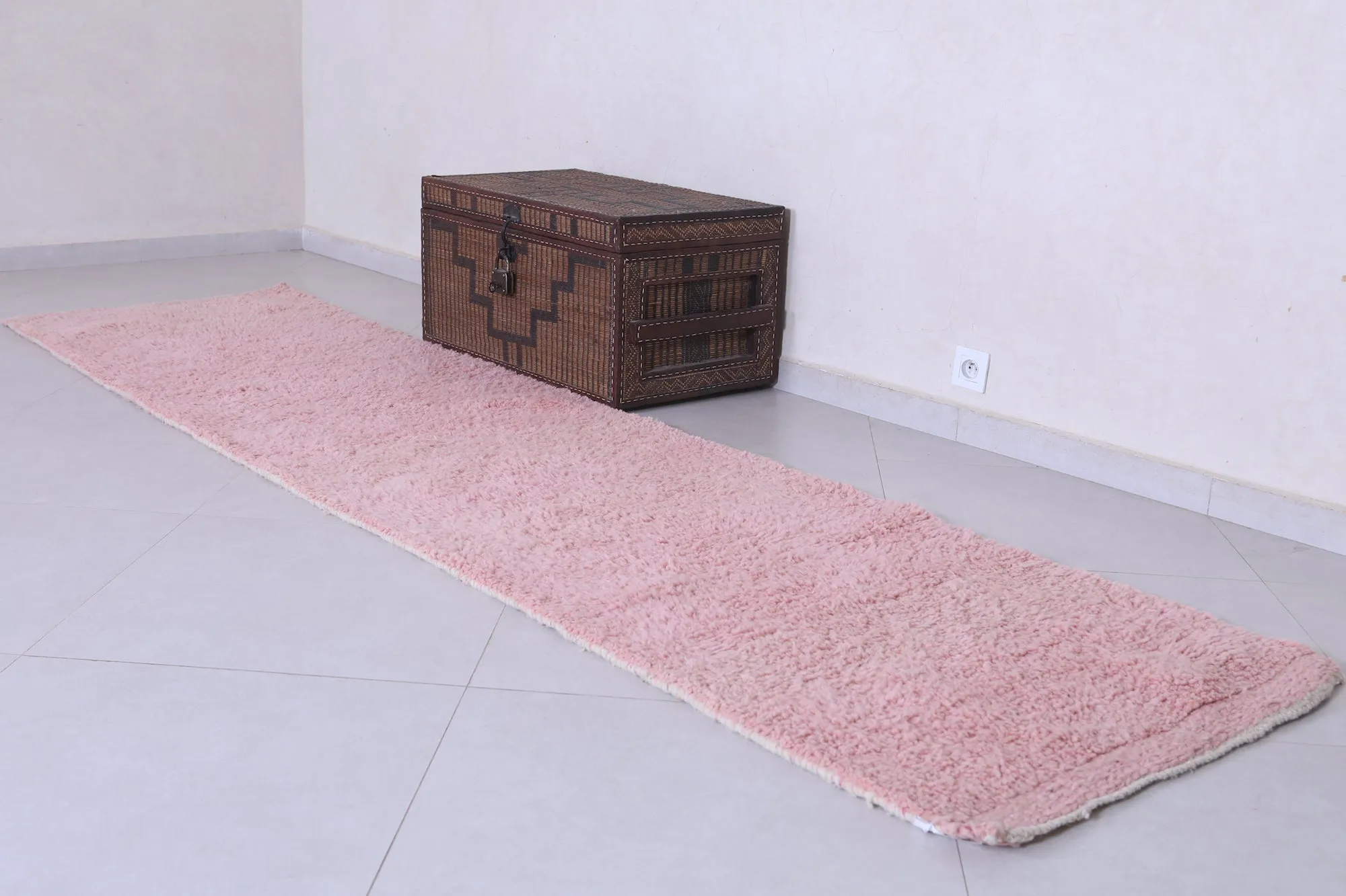 Pink Runner handmade rug - custom runner carpet