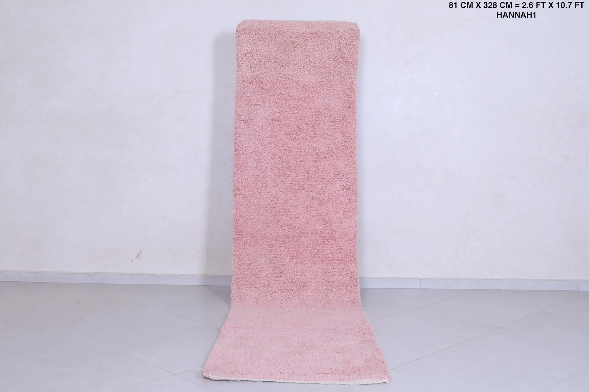 Pink Runner handmade rug - custom runner carpet