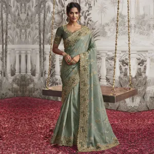 Platinum Perfection Zardozi Work Saree
