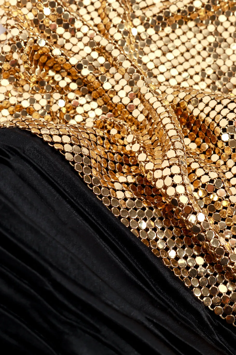 Pleated Metal Mesh Halter Dress