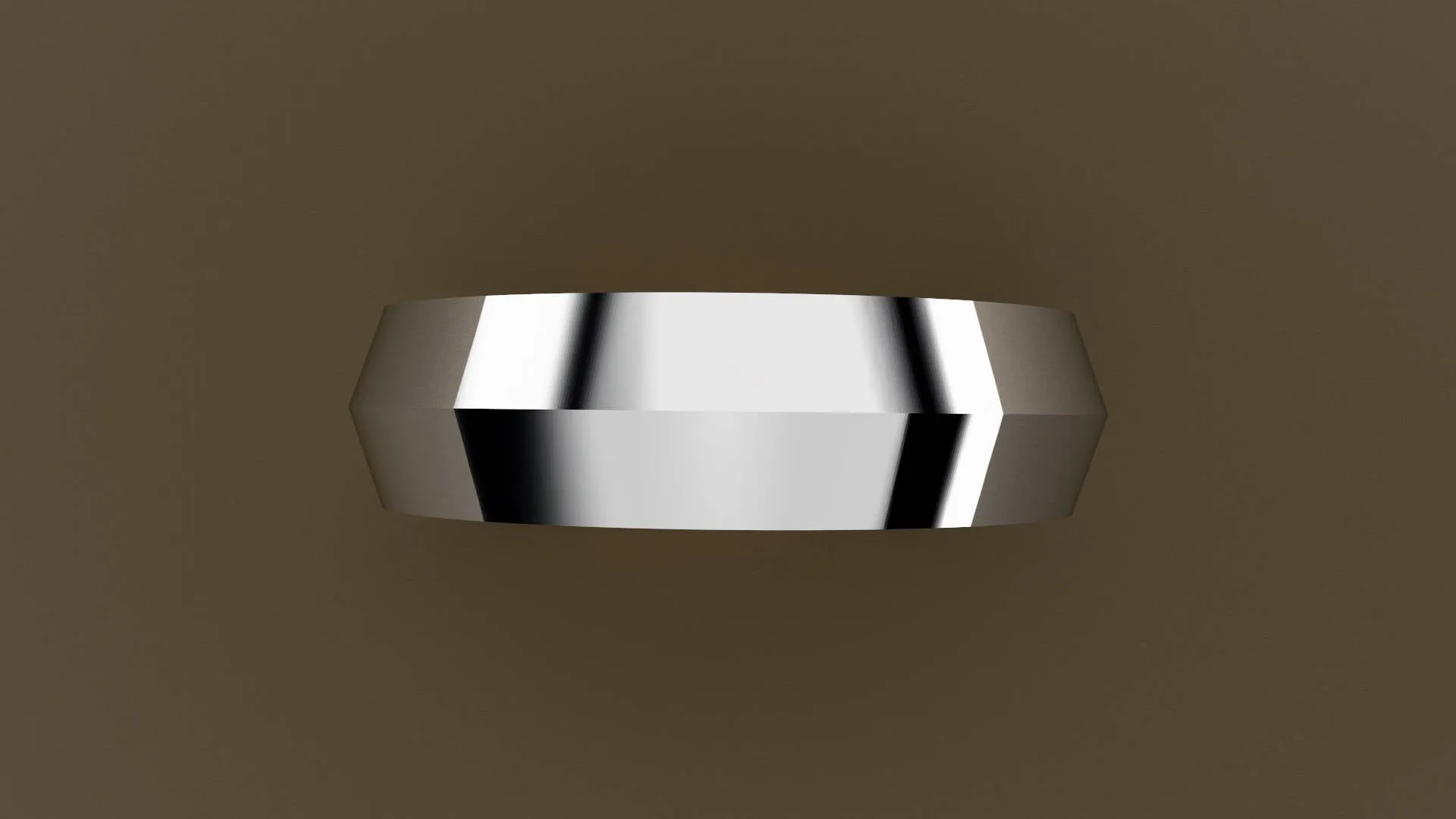 Polished White Gold 6mm Knife Edge Wedding Band
