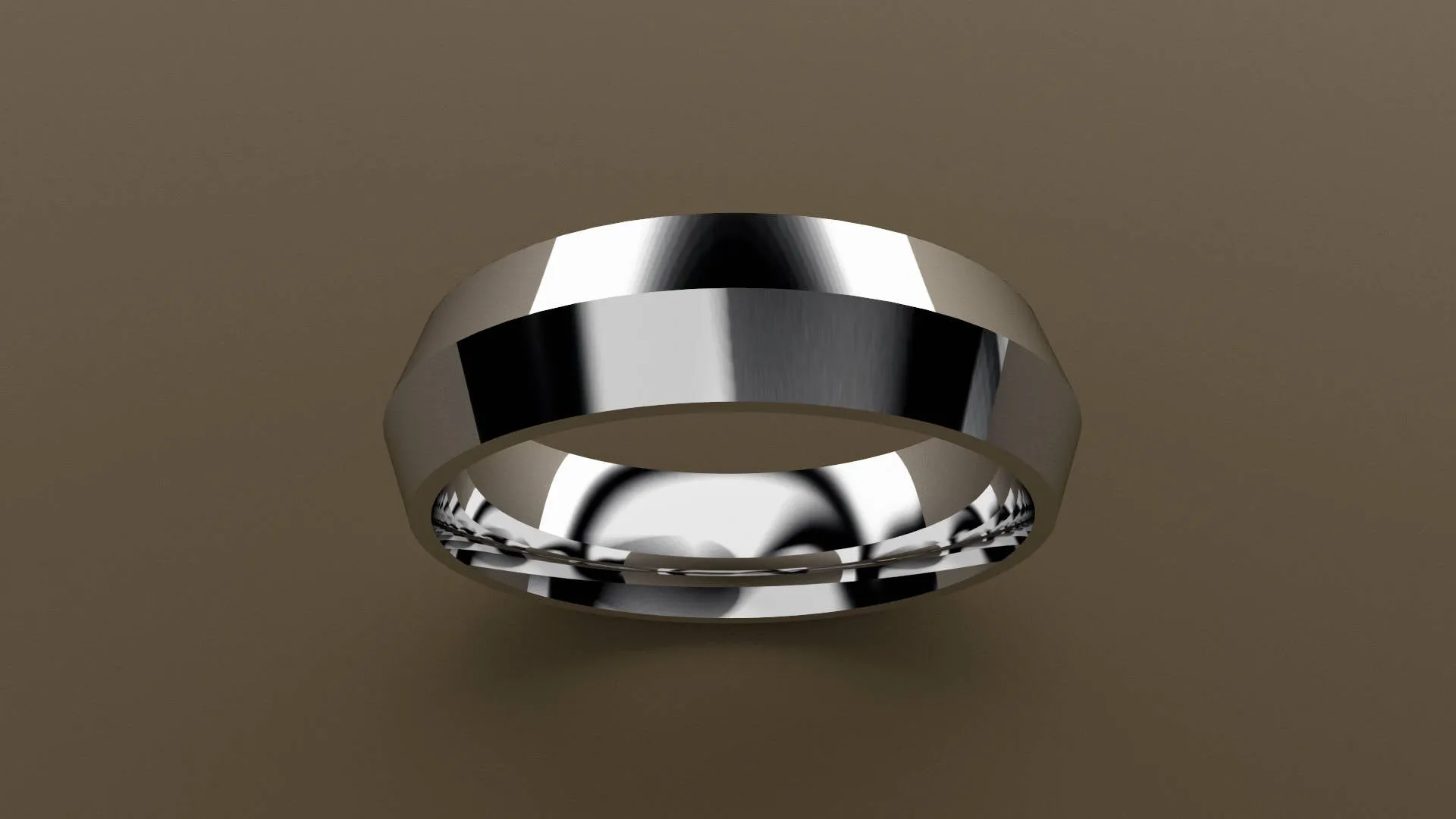 Polished White Gold 6mm Knife Edge Wedding Band
