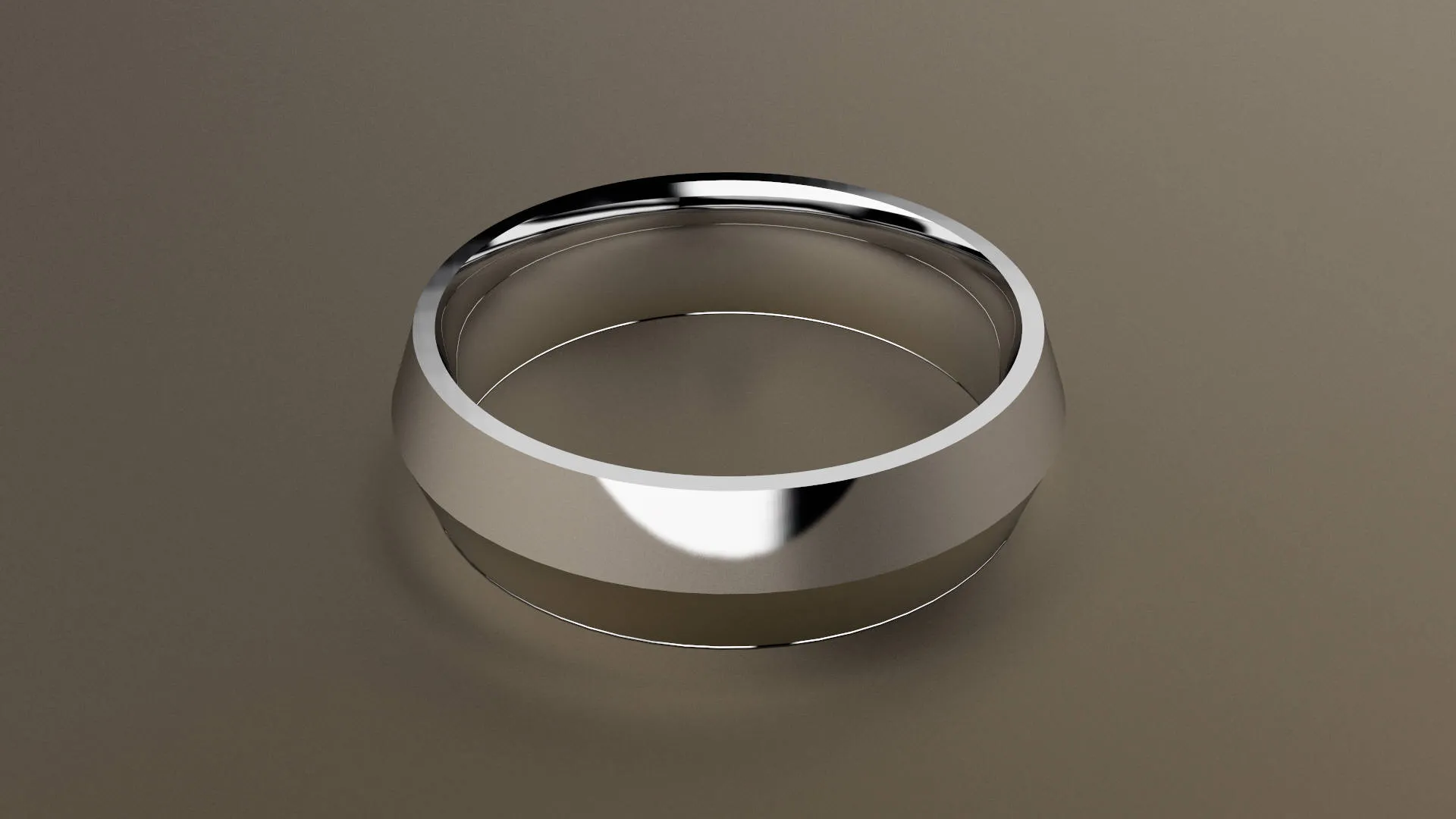 Polished White Gold 6mm Knife Edge Wedding Band