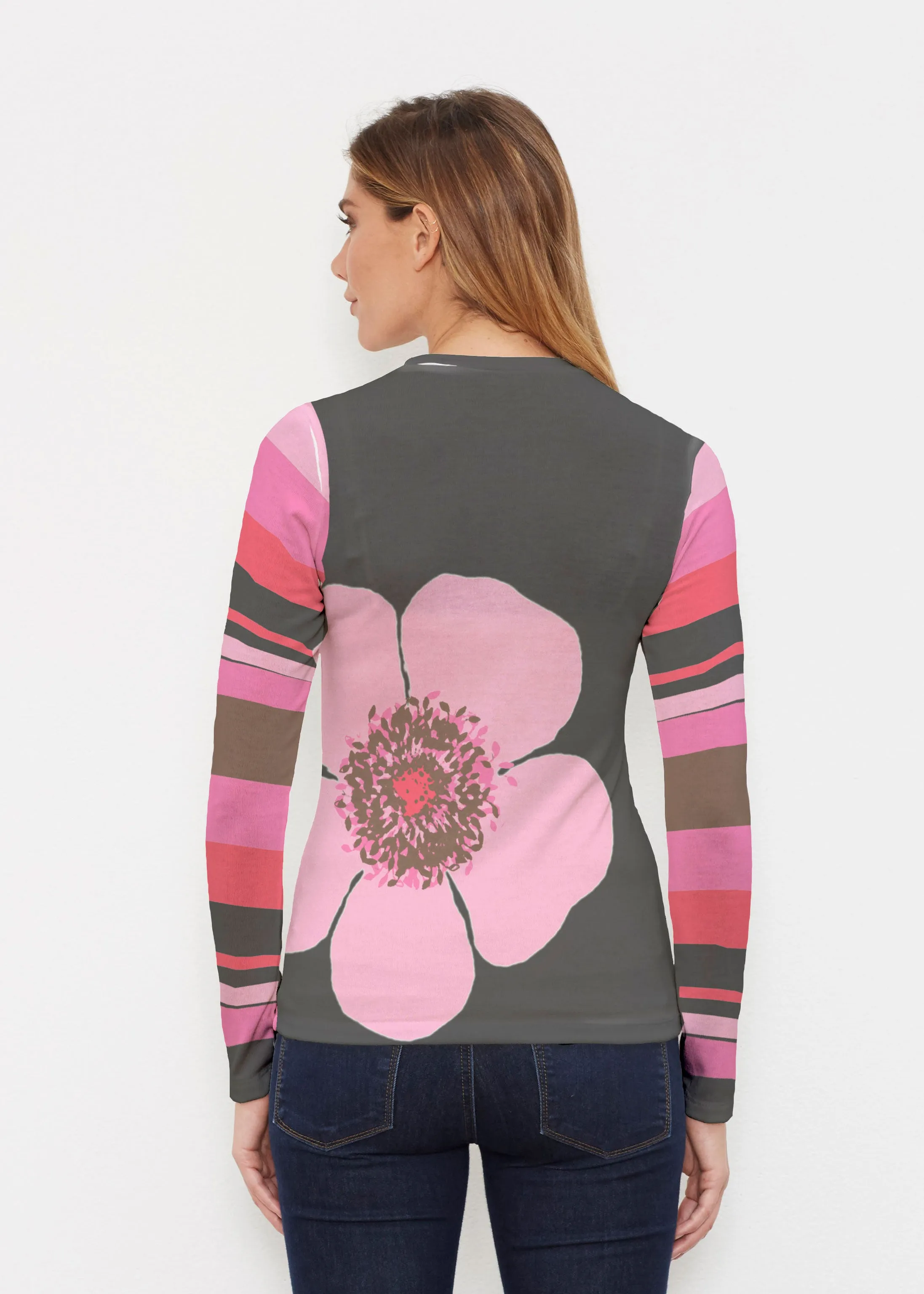 Poppy Black Stripes (7100) ~ Butterknit Long Sleeve Crew Top