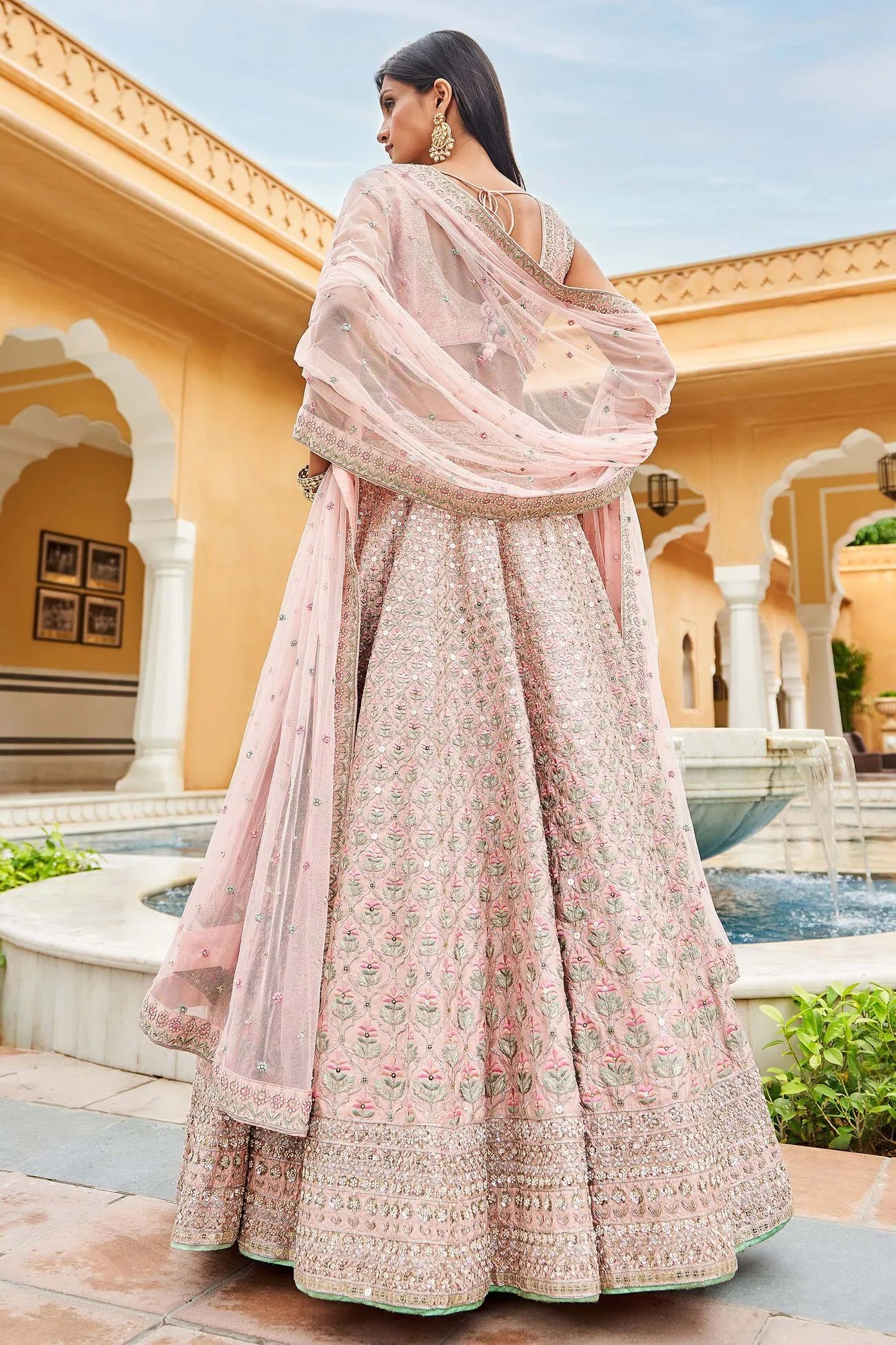 Pranja Lehenga Set-Blush
