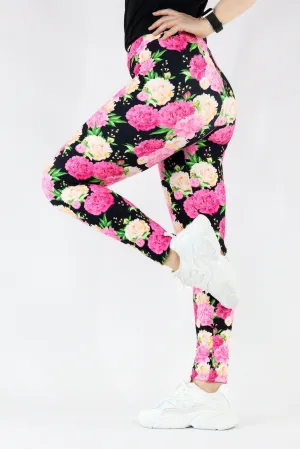 Pretty Peonies - Casual Full Leggings