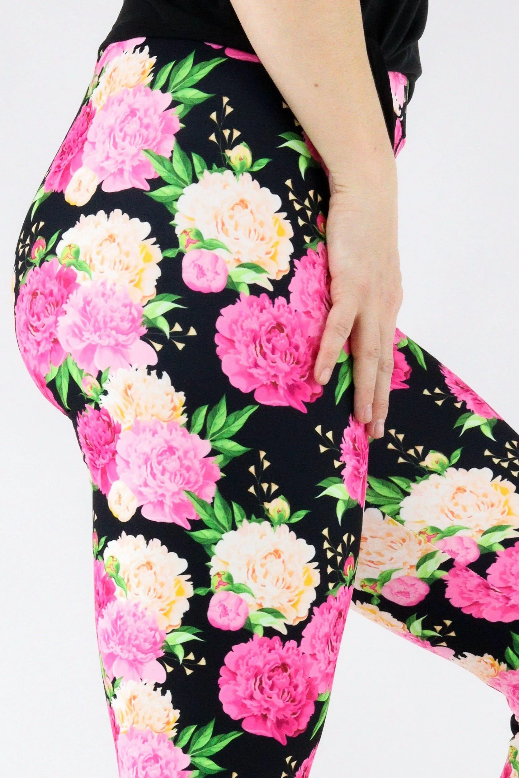Pretty Peonies - Casual Full Leggings