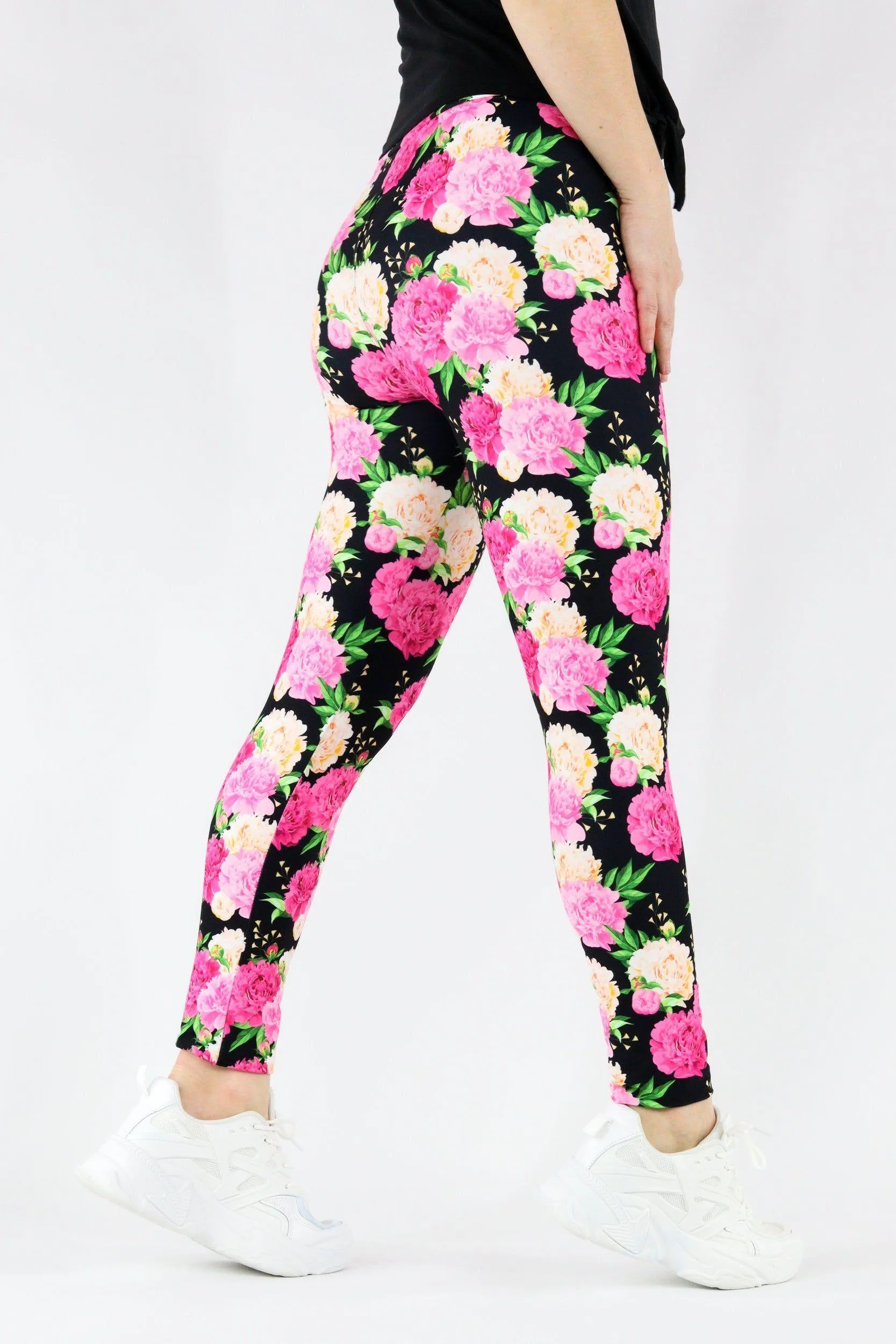 Pretty Peonies - Casual Full Leggings