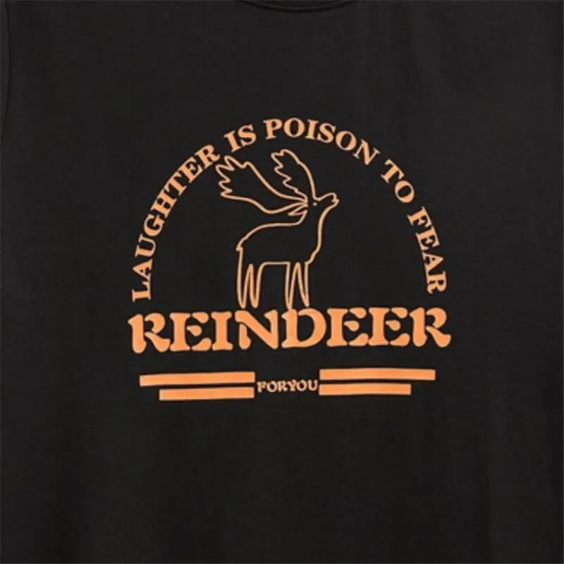 Print Reindeer Cotton T-Shirt