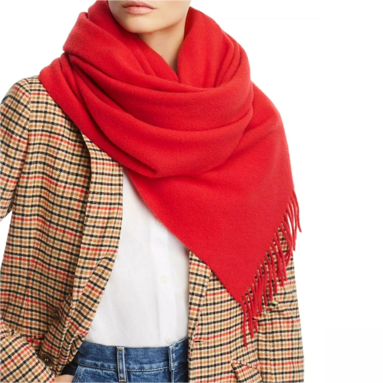 Rag & Bone Women's Classic Fringe Italian Wool Rectangle Scarf