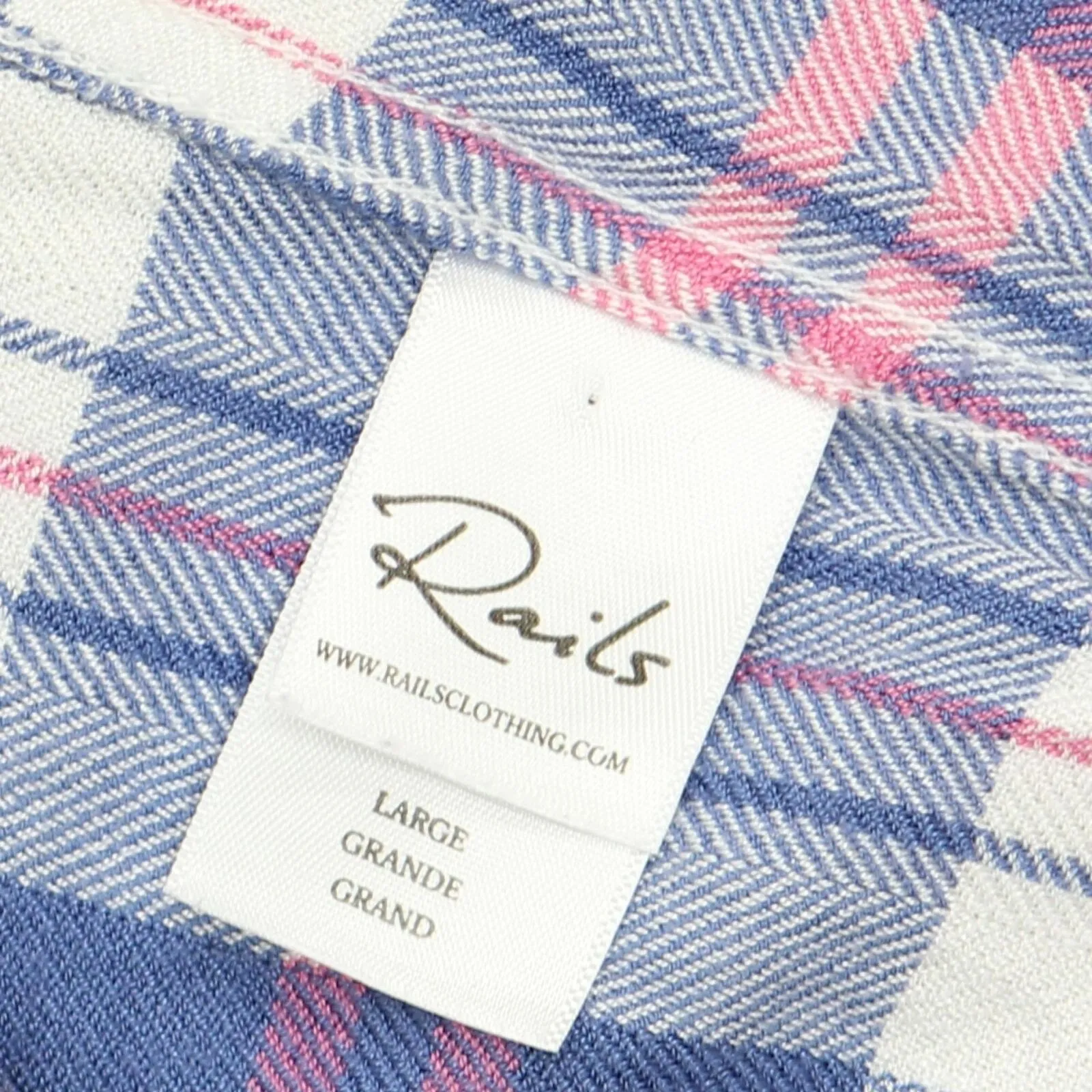 Rails Women's Hunter Plaid Button Up Long Sleeve Shirt Blue Large