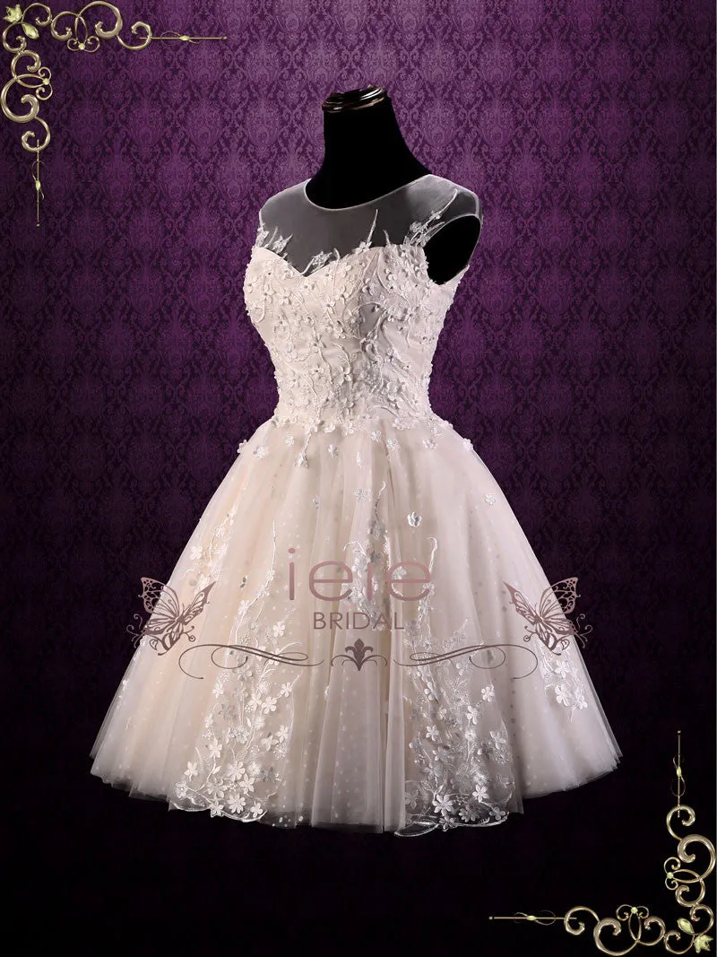 Ready to Wear Vintage Floral Lace Short Wedding Dress MAY