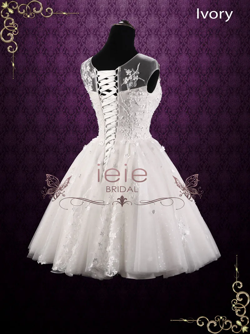Ready to Wear Vintage Floral Lace Short Wedding Dress MAY