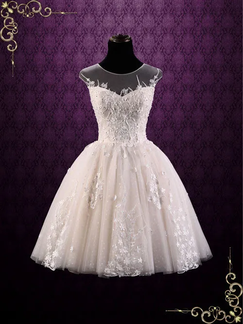 Ready to Wear Vintage Floral Lace Short Wedding Dress MAY