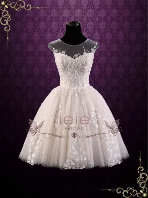 Ready to Wear Vintage Floral Lace Short Wedding Dress MAY