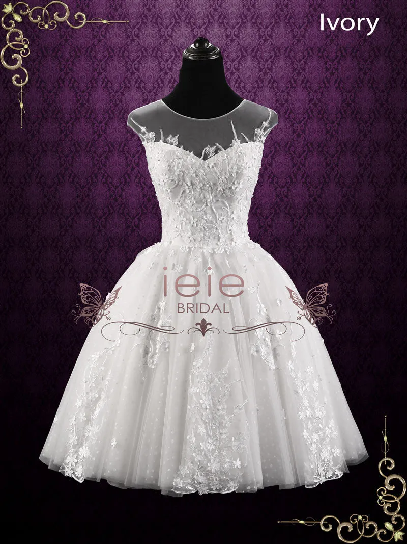 Ready to Wear Vintage Floral Lace Short Wedding Dress MAY