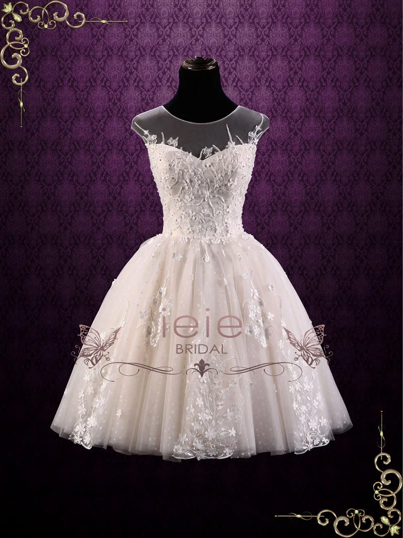 Ready to Wear Vintage Floral Lace Short Wedding Dress MAY