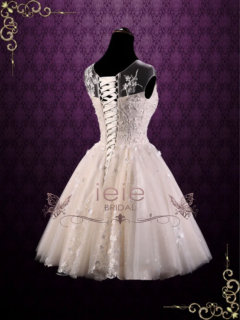 Ready to Wear Vintage Floral Lace Short Wedding Dress MAY