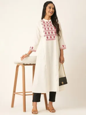 Red Comfort Fit Cotton Kurta for Women Online in India - Zola