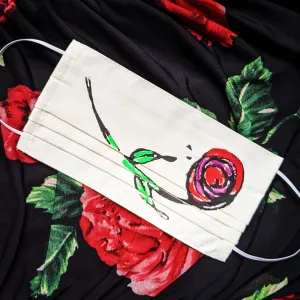 Red Rose Up Cycled Cotton Face Mask