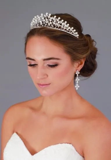 Regal Cubic Zirconia and Pearl Tiara