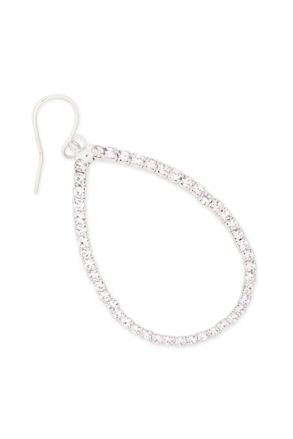 RHINESTONE 1 LINE PEAR SHAPE DROP HOOK EARRINGS