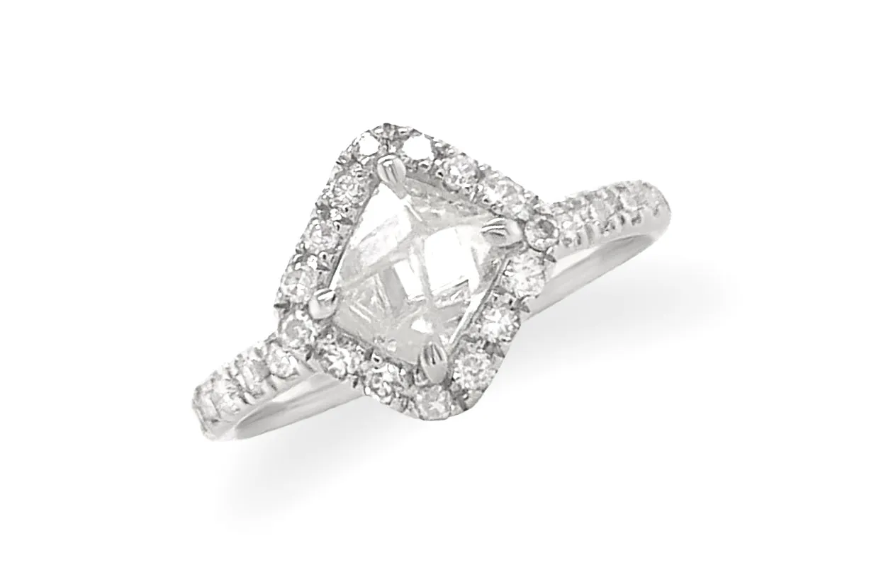 Ring 18kt White Gold & Rough Diamond