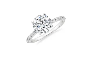 Ring 18kt White Gold Diamond 1.00cts G I1 & Pavé