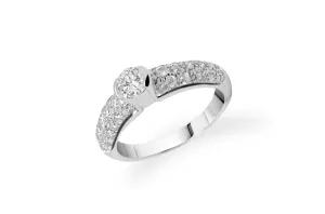 Ring Vintage Engagement 18kt White Gold & Diamonds