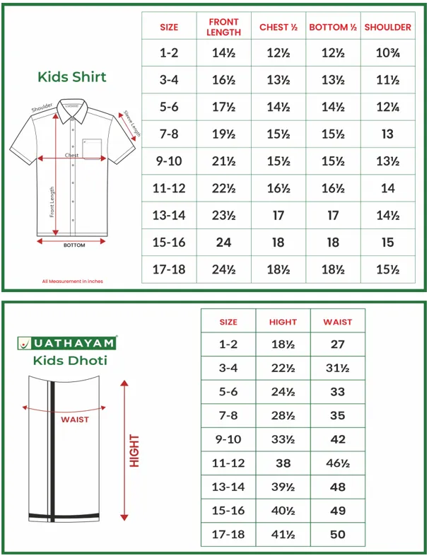 Rising Star - Orange Matching Fixit Dhoti and Shirt 2 in 1 Set For Kids | Uathayam